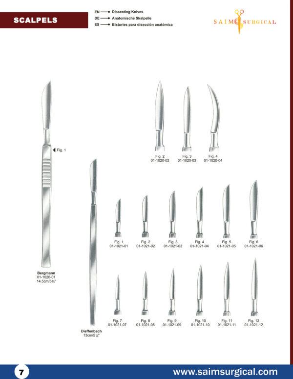 Dissecting Knives 1020-01 1020-04 to 1021-01 1021-12