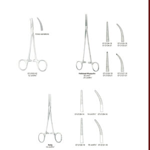 EN  DE ES Arterienklemmen Pinzas hemostaticas Cross serrations