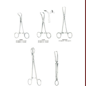 EN Arterienklemmen. DE Pinzas hemostaticas. ES