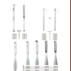 Bone Chisels and Gauges Meißel und Osteotome Cinceles y Gubias para huesos EN DE ES