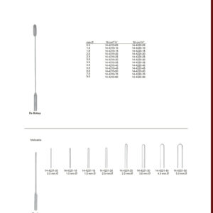 EN Vascular Dilators  DE ES 345 De Bakey Malleable Cooley 13 cm/5 Gefäß-Dilatatoren Dilatadores vasculares