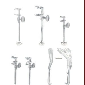 Rib Contractors, Lung Spatulas Rippenkontraktoren, Lungenspatel Aproximadores para costillas, Espátula pulmonar EN DE ES