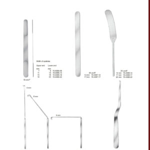 EN DE ES  Brain Spatullas and Nerve Root Retractors Hirnspatel, Nervwurzelhaken Espátulas cerebrales, Separadores de raiz de nervios