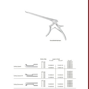 EN Intervertebral Disc Rongeurs  DE Bandscheibenstanzen ES 375 Cutting Upward Cutting Upward 40°